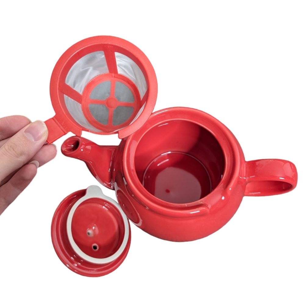 The Republic of Tea Scarlett Cha I'tsford Teapot with Lid and Infuser New In Box - Picture 2 of 15